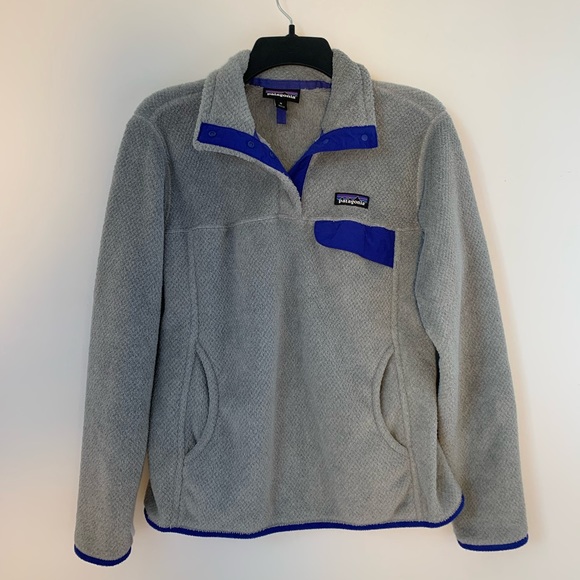 Patagonia Tops - Patagonia Re-Tool Snap-T Fleece Pullover Gray Blue